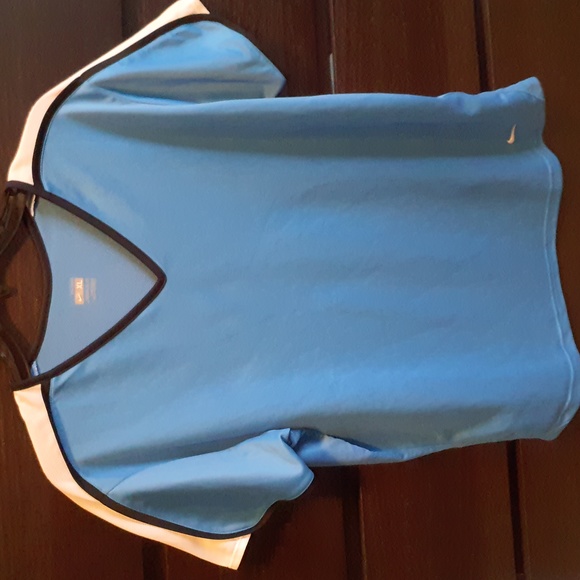 Nike FITDRY Blue Short sleeve V-neck T-shirt - Picture 1 of 3